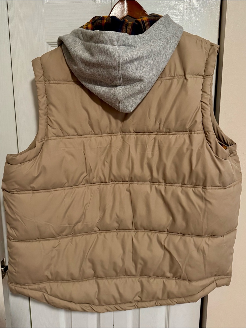 Chaps Porter Tan Hooded Puffer Vest Size 2XL - NEW - Picture 2 of 11